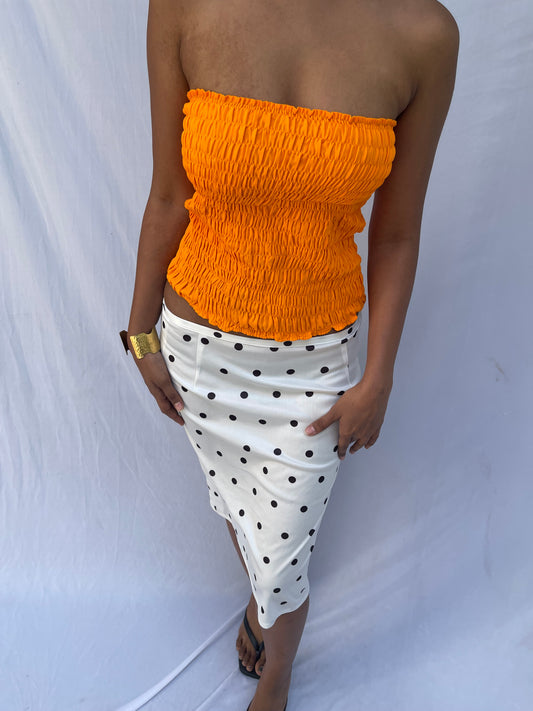 Shirred Top - Orange