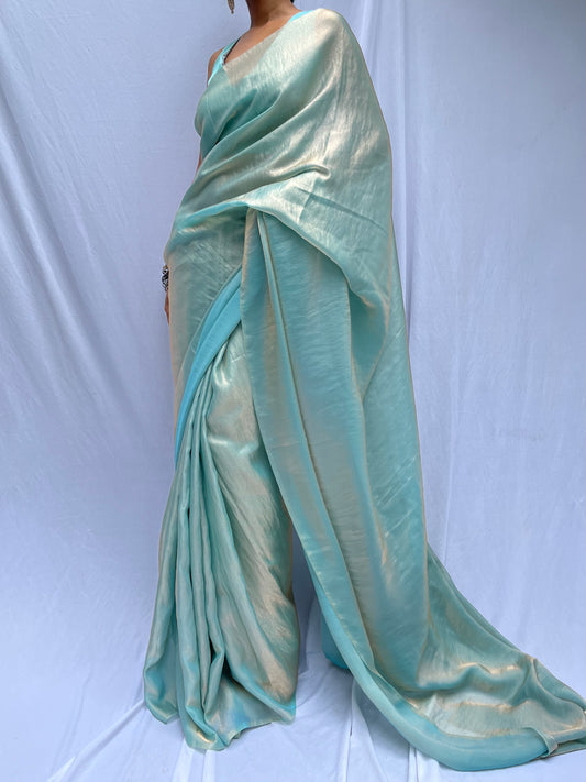 Sula Saree drape - Blue Silver