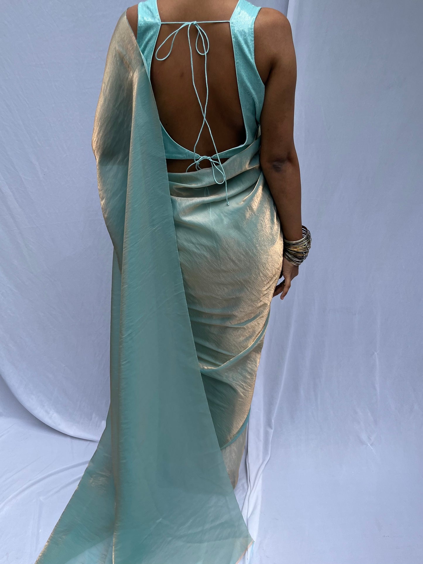 Sequin Blouse - Blue silver