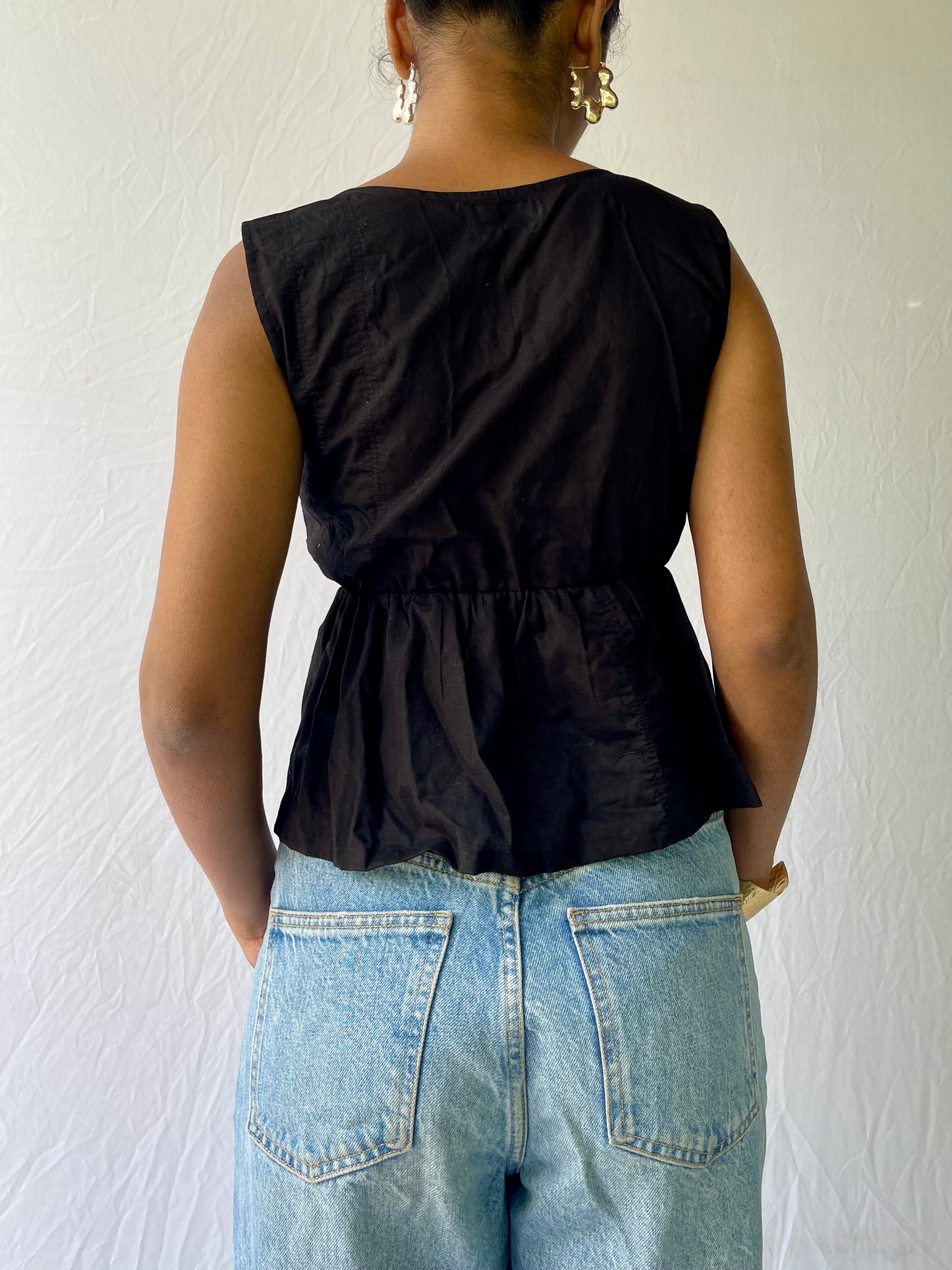 Juna Front tie top- Black