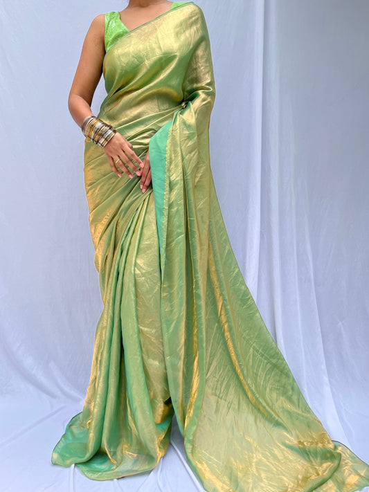 Sula Saree drape - Green Gold