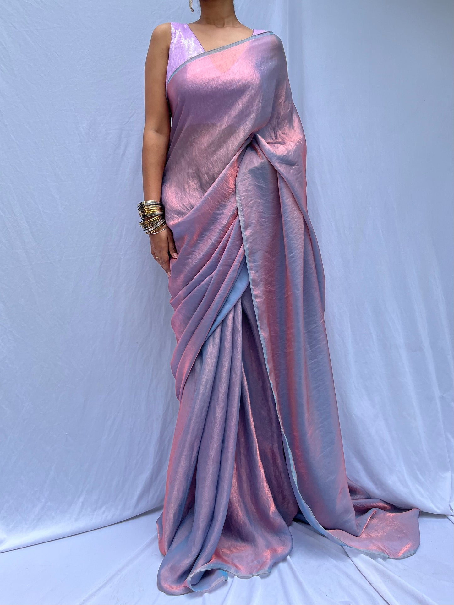 Sula saree drape - Pink blue