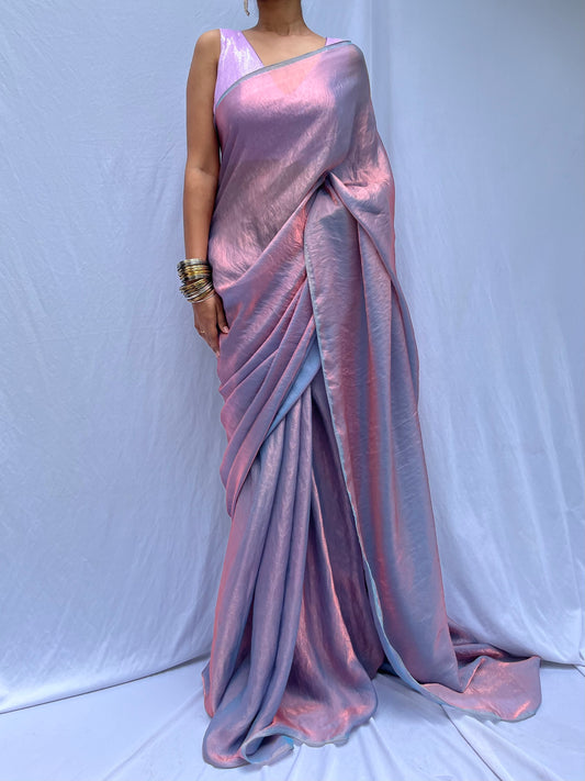 Sula saree drape - Pink blue