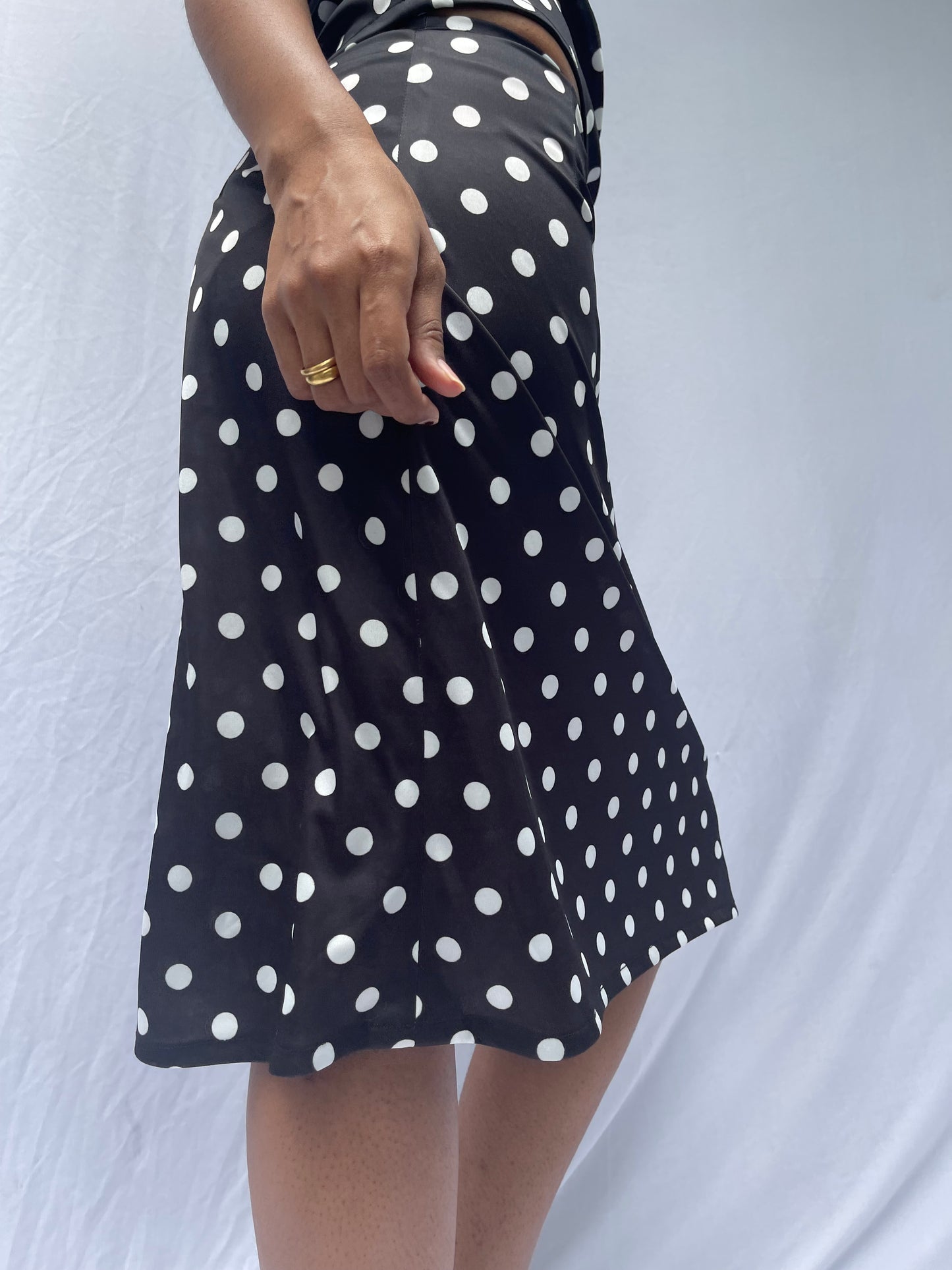 Billie Polka midi skirt