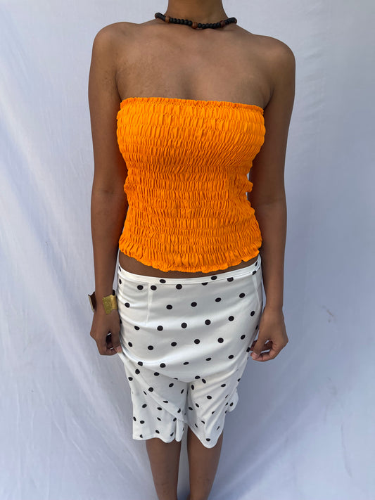 Shirred Top - Orange