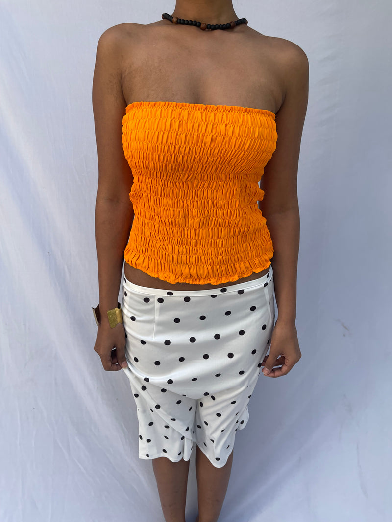 Shirred Top - Orange