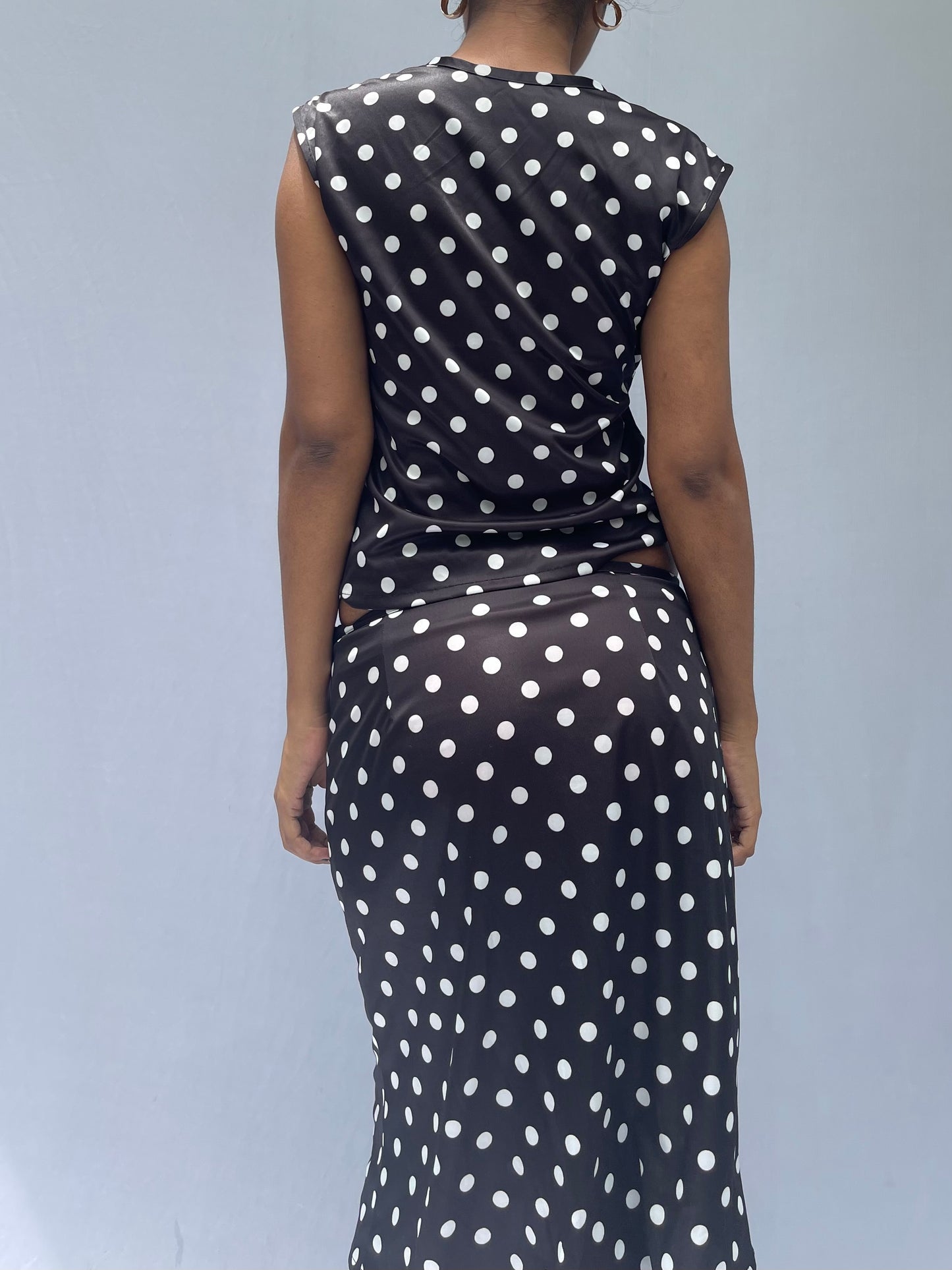 Billie Polka midi skirt