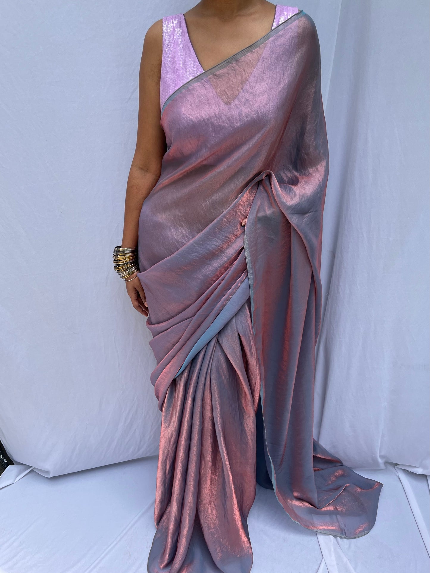 Sula saree drape - Pink blue