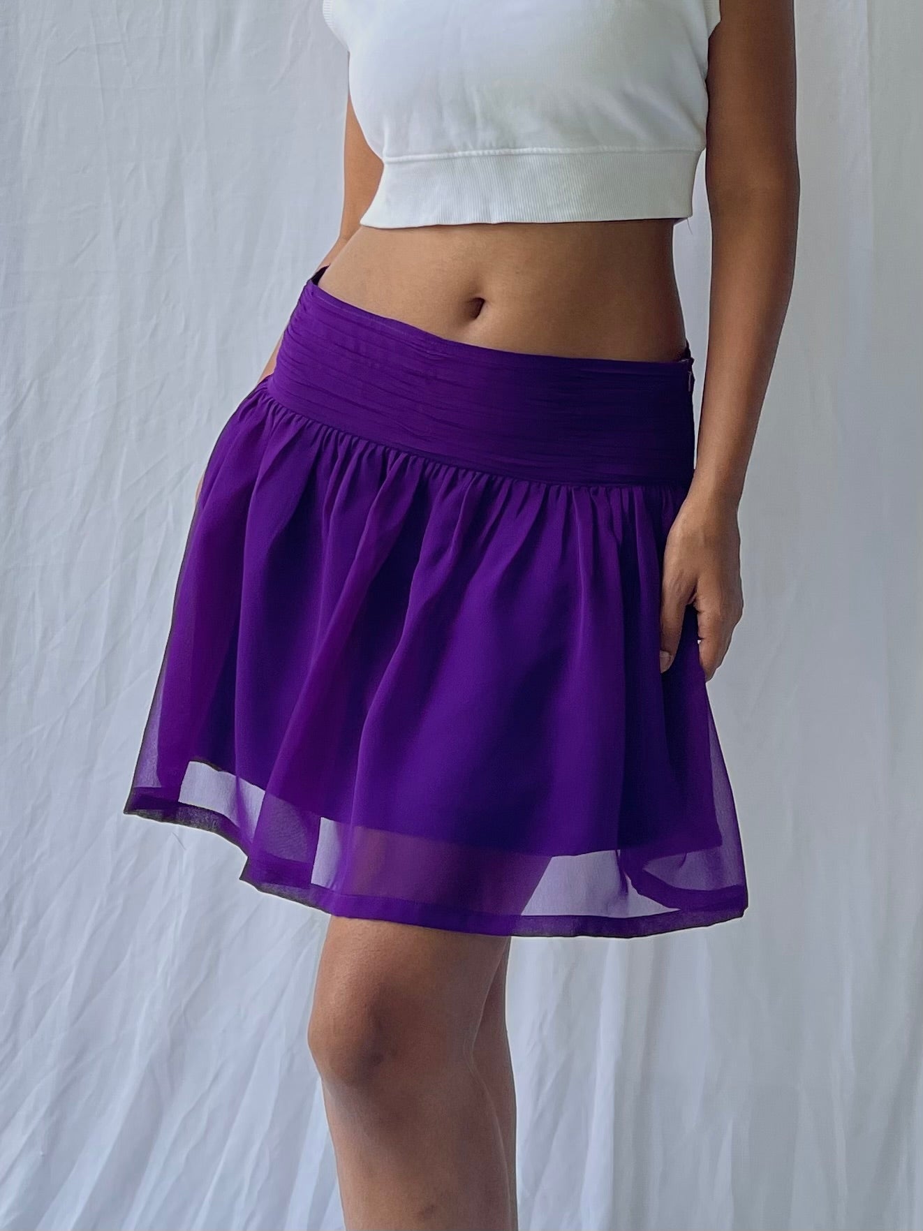 Petal Pleated skirt- Purple